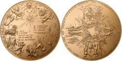 World Coins - France, Medal, Voeux, Nouvelle Année, Signes Zodiacaux, Gilt Bronze, Corbin