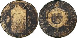 World Coins - France, Sol aux balances françoise, 1793 / AN II, Nantes, Copper,