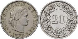 World Coins - Switzerland, 20 Rappen, 1883, Bern, Nickel, , KM:29