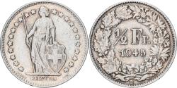 World Coins - Coin, Switzerland, 1/2 Franc, 1945, Bern, , Silver, KM:23