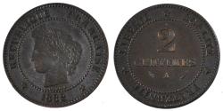 World Coins - Coin, France, Cérès, 2 Centimes, 1882, Paris, , Bronze, KM:827.1