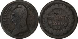 World Coins - France, Decime, Dupré, AN 8, Metz, Copper,