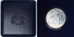 World Coins - San Marino, 10 Euro, Giousè Carducci (100° Anniv.), 2007, Rome, BE,