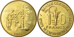 World Coins - Coin, West African States, 10 Francs, 1981, , Brass, KM:E12