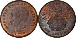 World Coins - Cambodia, Norodom I, 10 Centimes, 1860, Bronze, , Lecompte:23, KM:M3