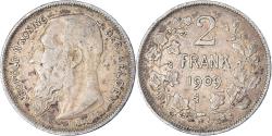 World Coins - Coin, Belgium, Leopold II, 2 Francs, 2 Frank, 1909, Brussels, , Silver