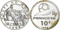 World Coins - France, 10 Francs, France 98, Uruguay, 1996, Monnaie de Paris, BE, Silver