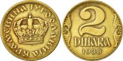 World Coins - Yugoslavia, Petar II, 2 Dinara, 1938, Aluminum-Bronze, , KM:20