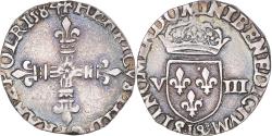 World Coins - Coin, France, Henri III, 1/8 Ecu, 1584, Bayonne, , Silver, Gadoury:485