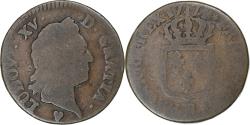 World Coins - France, Louis XV, Sol à la vieille tête, 1774, Strasbourg, Copper,