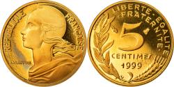 World Coins - Coin, France, Marianne, 5 Centimes, 1999, Paris, Proof,
