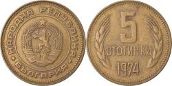 World Coins - Coin, Bulgaria, 5 Stotinki, 1974, , Brass, KM:86