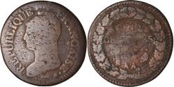 World Coins - Coin, France, Dupré, 5 Centimes, AN 8, Metz, error double struck in collar