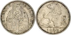 World Coins - Coin, Belgium, 5 Francs, 5 Frank, 1938, , Nickel, KM:116.1