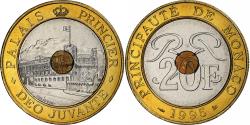 World Coins - Monaco, Rainier III, 20 Francs, 1995, Monnaie de Paris, BU, Tri-Metallic