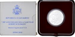World Coins - San Marino, 10 Euro, Birth of Robert Schumann (200° Anniv.), Proof, 2010, Rome