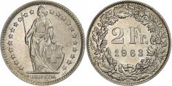 World Coins - Switzerland, 2 Francs, 1963, Bern, Silver, , KM:21