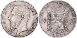 World Coins - Coin, Belgium, Leopold II, 50 Centimes, 1886, Brussels, , Silver, KM:27