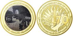 World Coins - France, Medal, 70th anniversary end of WWII, 2015, Gilt Bronze, Proof,