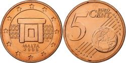 World Coins - Malta, 5 Euro Cent, 2008, Paris, Copper Plated Steel, , KM:127