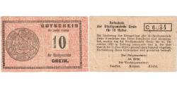 World Coins - Austria, Grein, 10 Heller, 1920-12-31, VG(8-10)