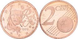 World Coins - France, 2 Euro Cent, 1999, Paris, BE, , Copper Plated Steel, KM:1283