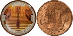 World Coins - Great Britain, Elizabeth II, 1/2 Penny, Titanic, 100 Years Anniversary, 1967