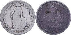 World Coins - Switzerland, 1/2 Franc, 1894, Bern, Silver, , KM:23