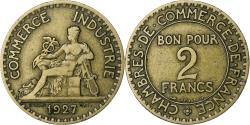 World Coins - France, 2 Francs, Chambre de commerce, 1927, Paris, Cupro-Aluminium,