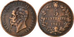 World Coins - Coin, Italy, Vittorio Emanuele II, 5 Centesimi, 1867, Naples, , Copper