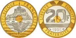 World Coins - Coin, France, Mont Saint Michel, 20 Francs, 1995, Paris, Proof,