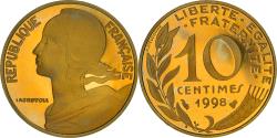 World Coins - Coin, France, Marianne, 10 Centimes, 1998, Paris, Proof / BE,