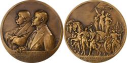 World Coins - France, Medal, Raymond Poincaré, Georges Clémenceau, 1918, Bronze, Henry Nocq