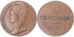 World Coins - Coin, France, Dupré, 5 Centimes, AN 4, Paris, , Bronze, KM:635.1