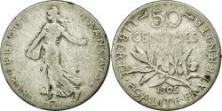 World Coins - Coin, France, Semeuse, 50 Centimes, 1905, , Silver, Gadoury:420