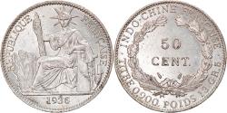 World Coins - Coin, FRENCH INDO-CHINA, 50 Cents, 1936, Paris, , Silver, KM:4a.2