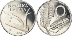 World Coins - Coin, Italy, 10 Lire, 1988, Rome, Proof, , Aluminum, KM:93