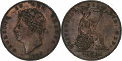 World Coins - Great Britain, George IV, 1/2 Penny, 1827, London, Copper, AU(50-53), KM:692