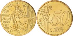 World Coins - France, 50 Euro Cent, 2001, Paris, BU, , Brass, KM:1287