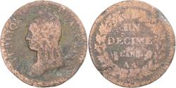 World Coins - Coin, France, Dupré, Decime, AN 8, Metz, , Copper, Gadoury:187a