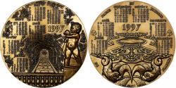 World Coins - France, Medal, Calendar, Parcs et Jardins de France, 1997, MDP, Bronze florentin