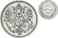 World Coins - Coin, Finland, Nicholas II, 25 Penniä, 1909, Helsinki, , Silver