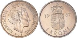 World Coins - Coin, Denmark, Margrethe II, Krone, 1987, Copenhagen, , Copper-nickel