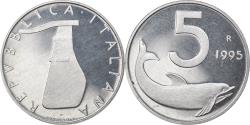 World Coins - Coin, Italy, 5 Lire, 1995, Rome, Proof, , Aluminum, KM:92
