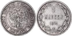 World Coins - Coin, Finland, Alexander II, Markka, 1874, Helsinki, , Silver, KM:3.2