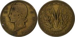 World Coins - French West Africa, 25 Francs, 1956, Monnaie de Paris, Aluminum-Bronze