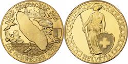World Coins - Switzerland, Medal, Der Sempacher See, Die Schweizer Seen, Copper-Nickel Gilt