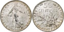 World Coins - France, 50 Centimes, Semeuse, 1909, Paris, Silver, , Gadoury:420