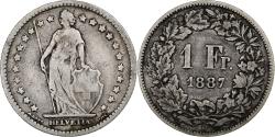 World Coins - Switzerland, Franc, Helvetia, 1887, Bern, Silver, , KM:29a