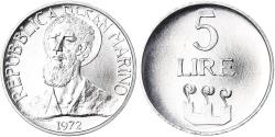 World Coins - Coin, San Marino, 5 Lire, 1972, Rome, FDC, , Aluminum, KM:16